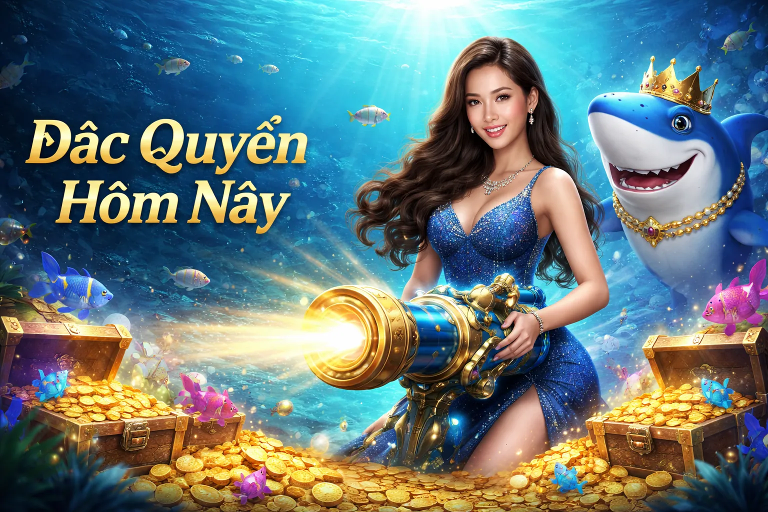 Hình ảnh mô tả chiến thuật bắn cá theo đàn để tăng sát thương và hiệu quả