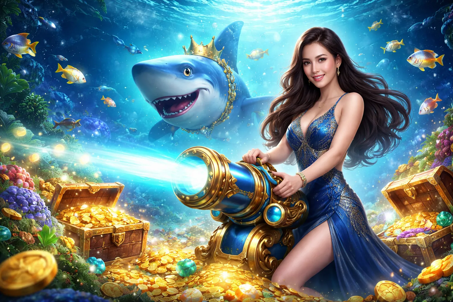 Trò chơi Bắn Cá Long Vương với boss rồng biển và kho báu dưới đại dương